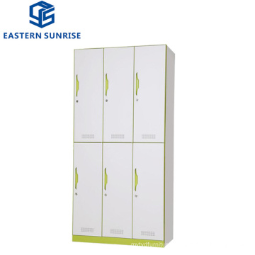 Steel Furniture 6 Door Metal Cloth Wardrobe Changing Room Locker